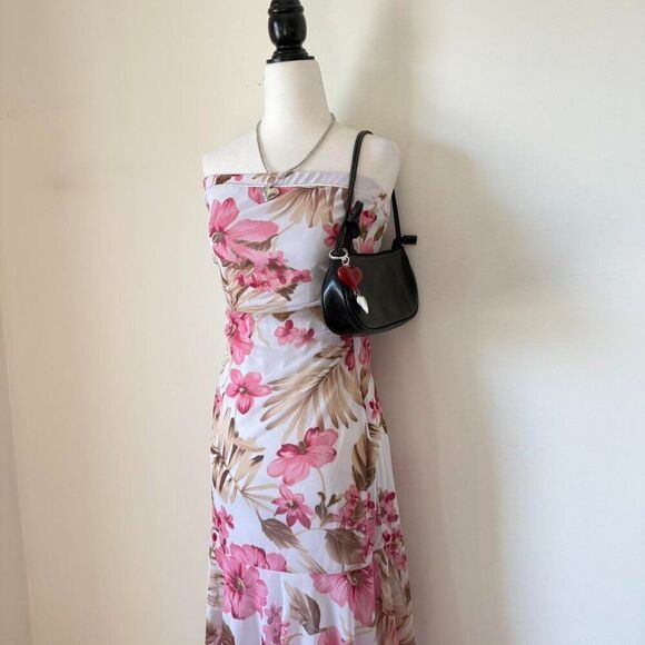 Y2K floral strapless asymmetrical coquette dress by Jessica - Picture 6 of 8